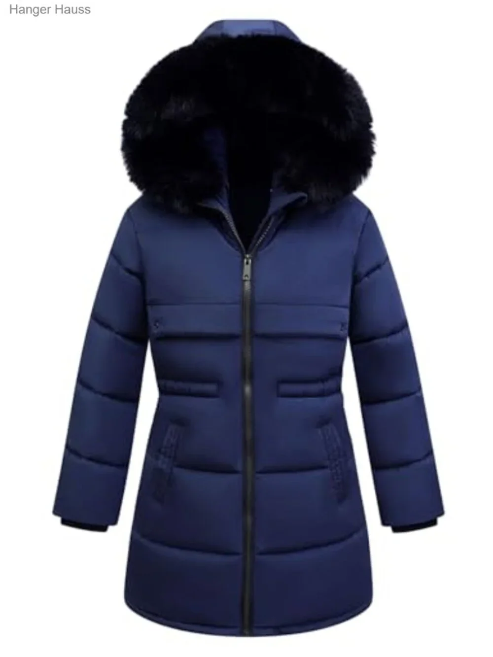 Kids Winter Long Puffer Jacket Waterproof Quilted Coat Hooded Parka